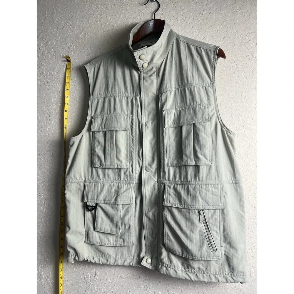 Travelsmith Men's Vented Hunting Vest Full Zip Beige Pockets Men's M Photography